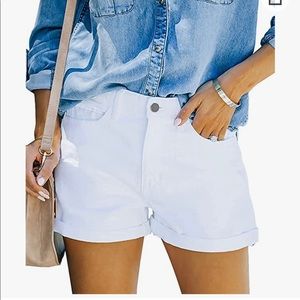 White Denim Shorts